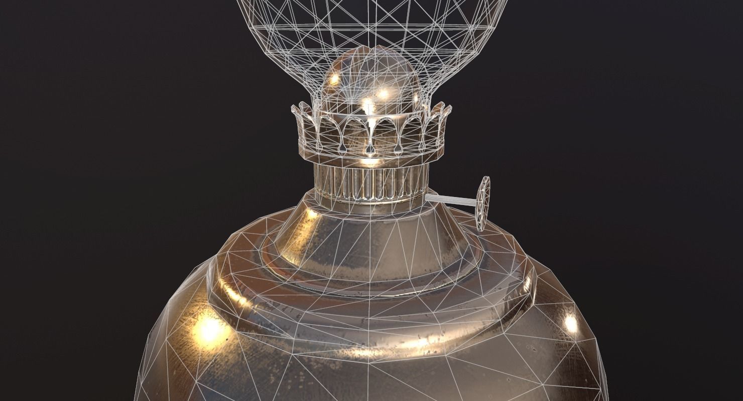 Lantern- PBR Game Ready oil lamp Low-poly 3D model_16