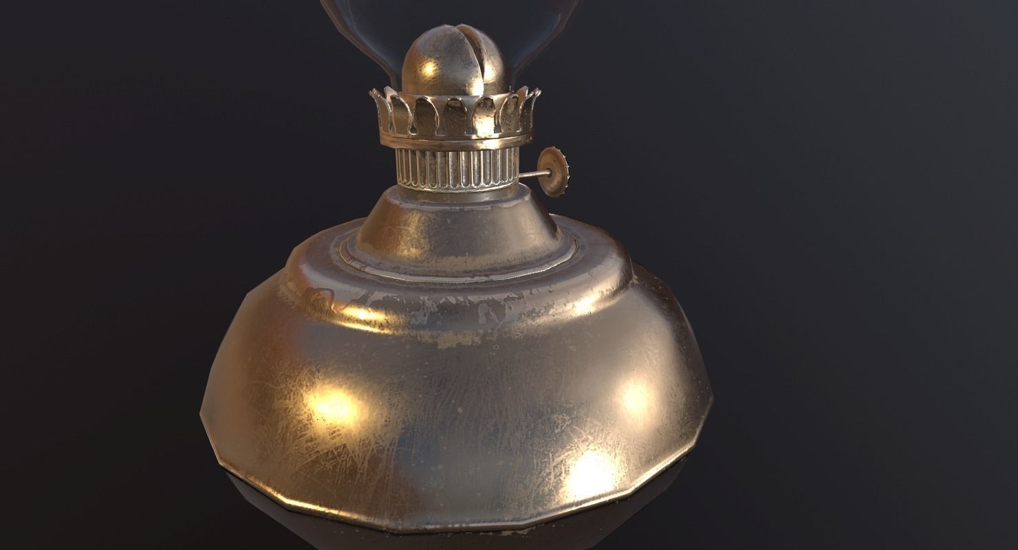 Lantern- PBR Game Ready oil lamp Low-poly 3D model_12