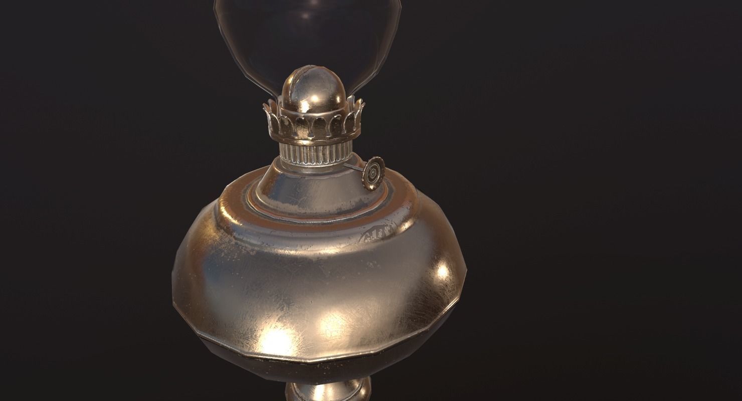 Lantern- PBR Game Ready oil lamp Low-poly 3D model_9