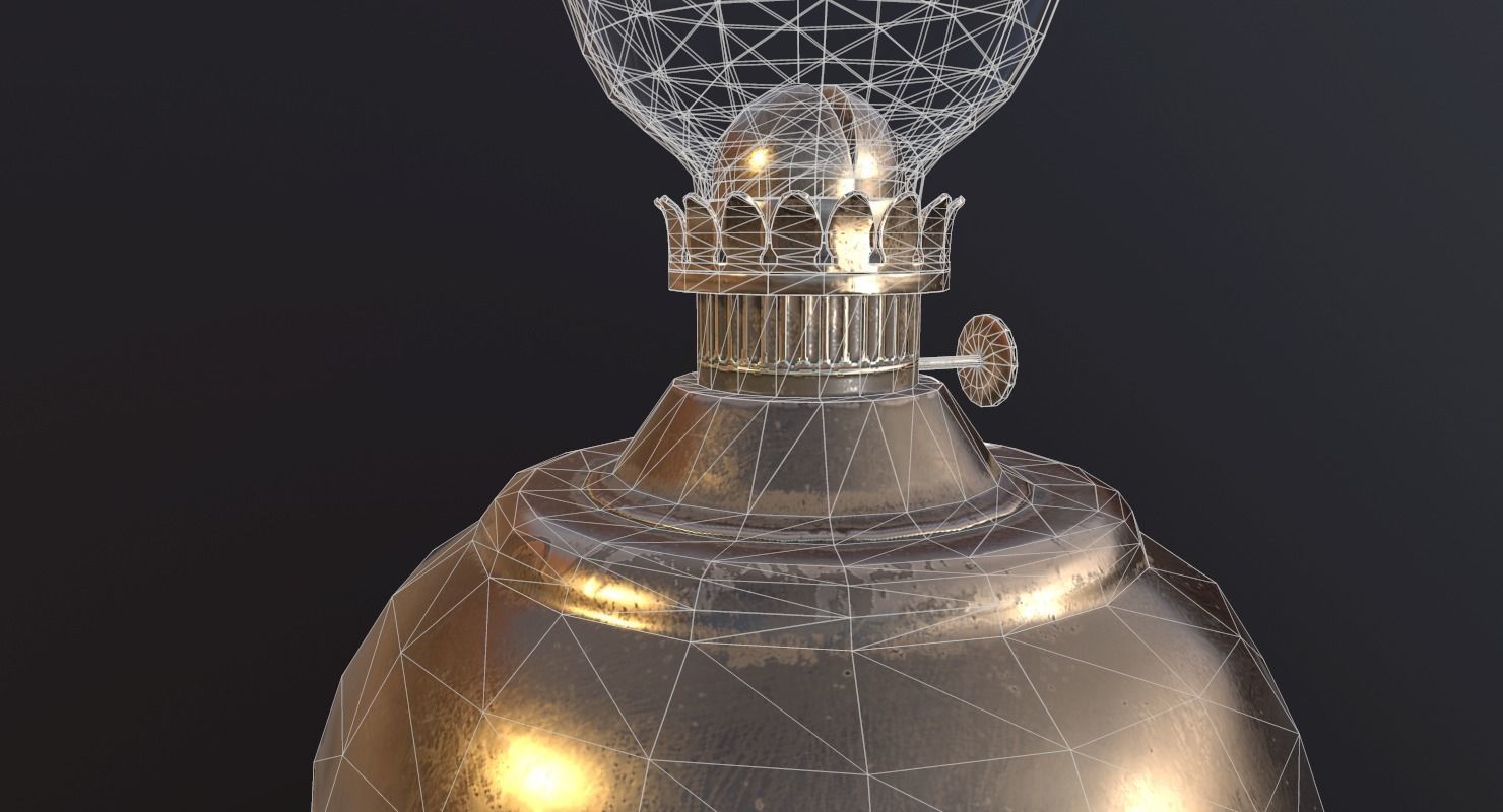Lantern- PBR Game Ready oil lamp Low-poly 3D model_18