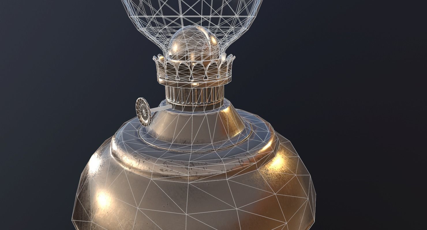 Lantern- PBR Game Ready oil lamp Low-poly 3D model_17