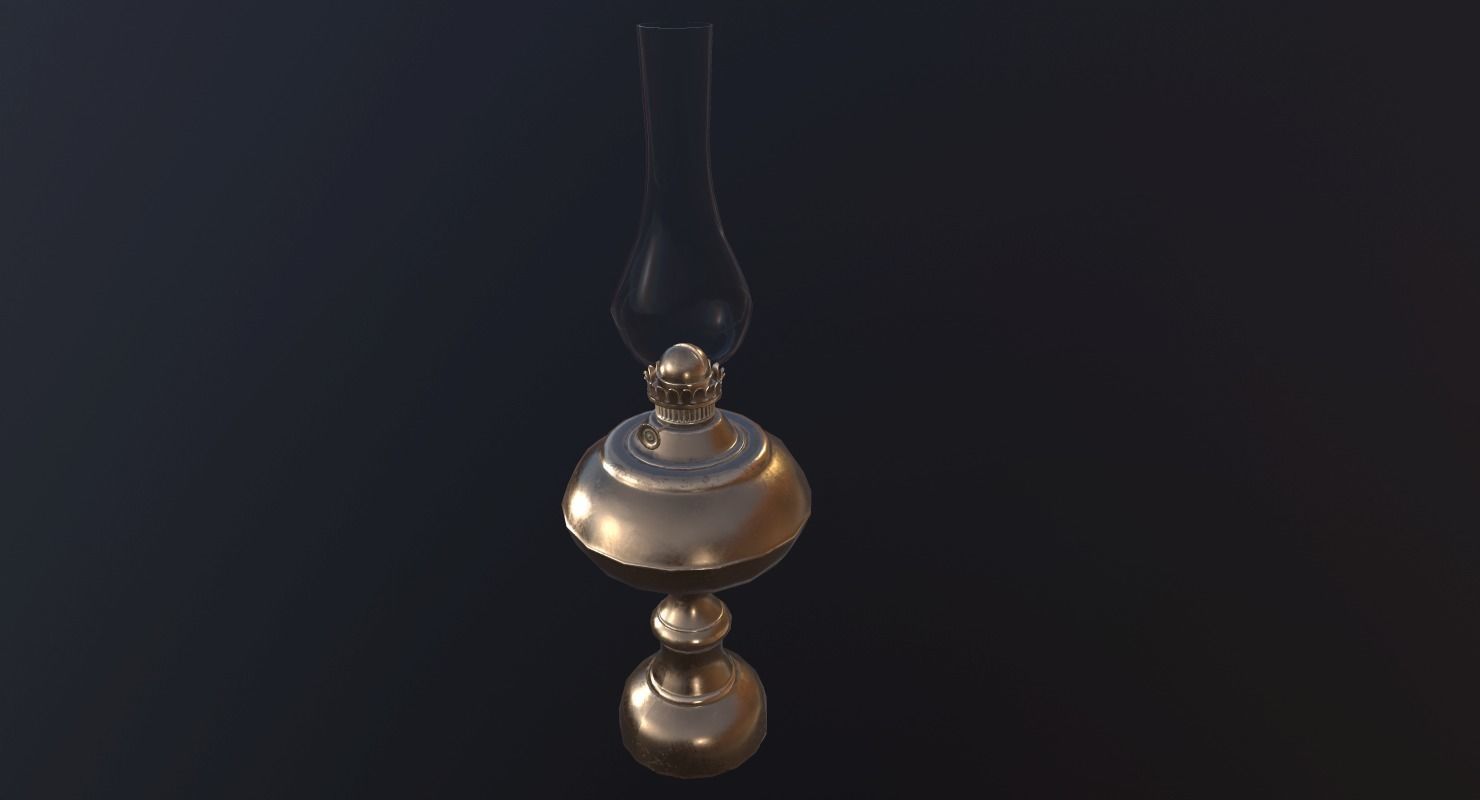 Lantern- PBR Game Ready oil lamp Low-poly 3D model_1