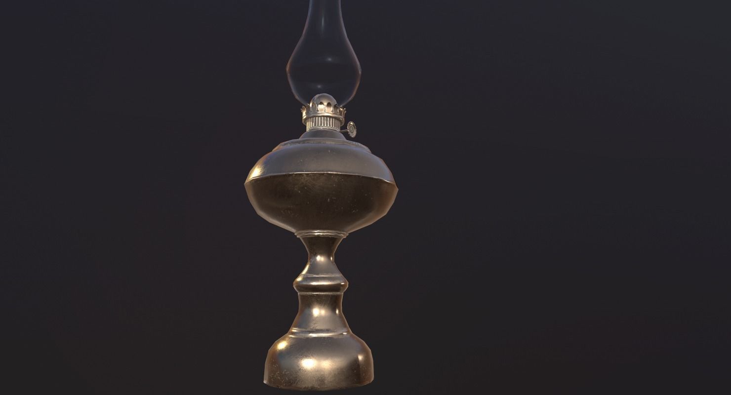 Lantern- PBR Game Ready oil lamp Low-poly 3D model_5