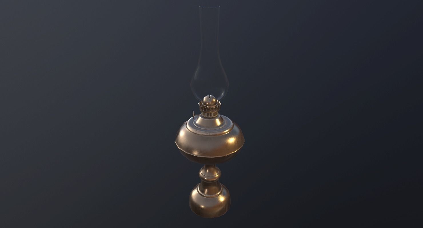 Lantern- PBR Game Ready oil lamp Low-poly 3D model_2