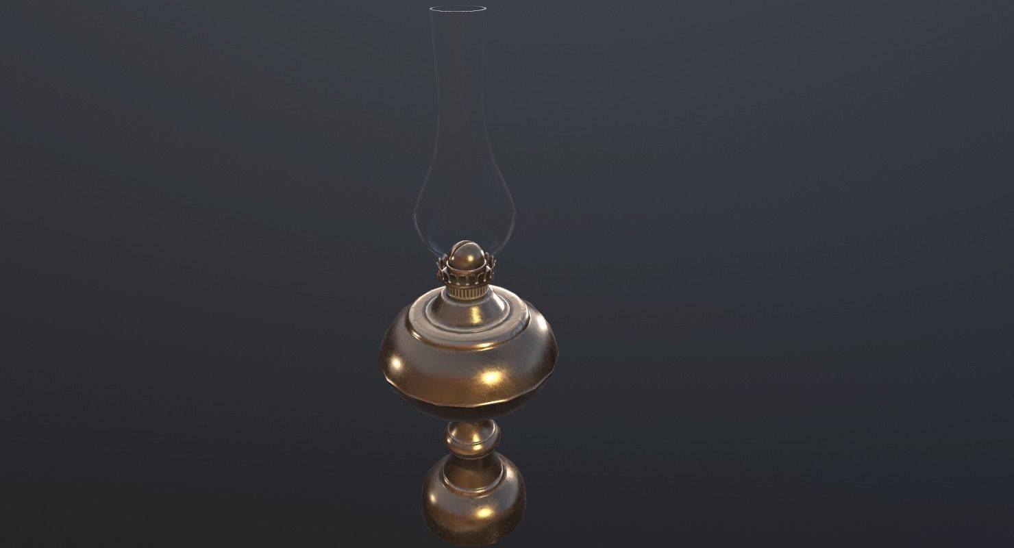 Lantern- PBR Game Ready oil lamp Low-poly 3D model_3