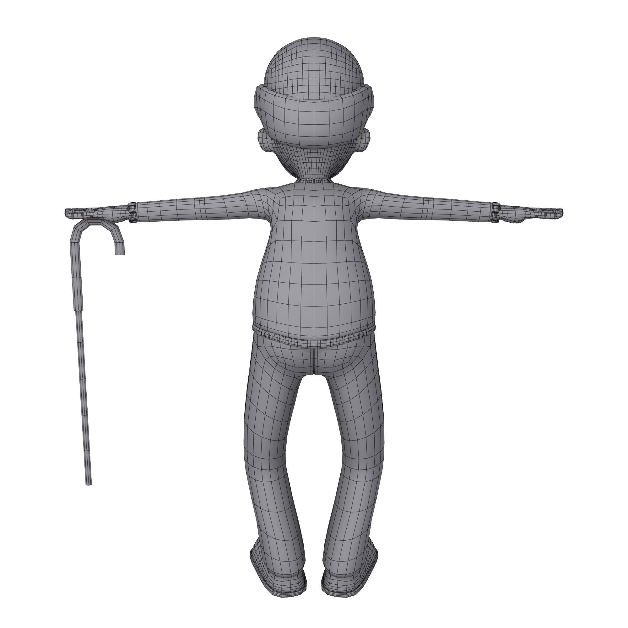 Cartoon Old Man 3D model_8