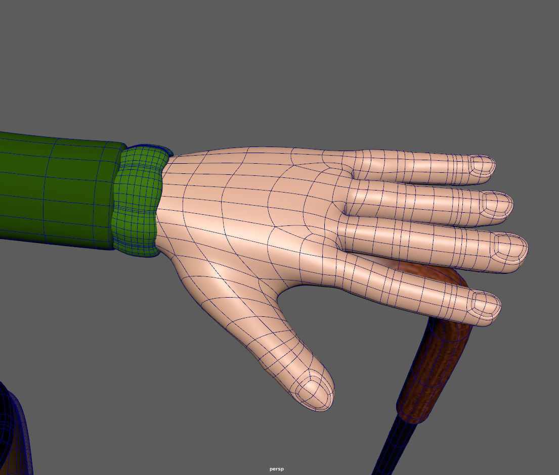 Cartoon Old Man 3D model_15