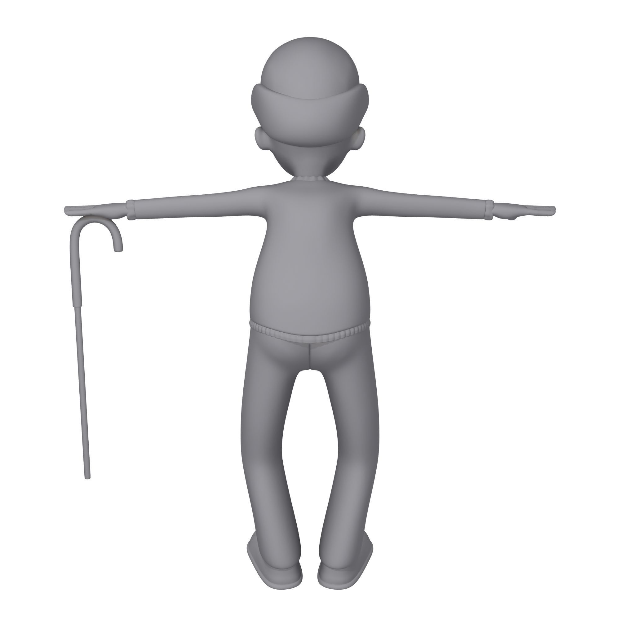 Cartoon Old Man 3D model_5