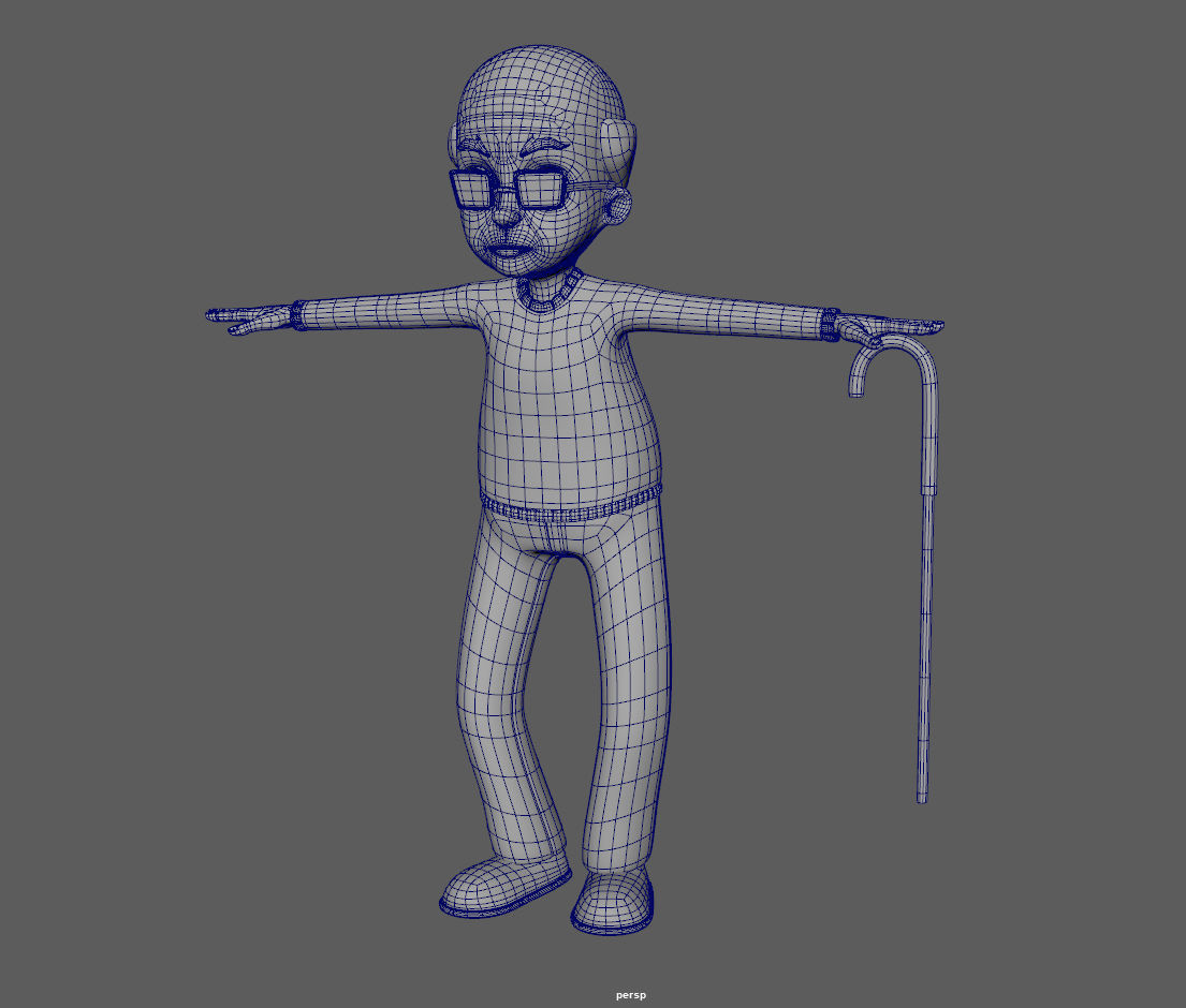 Cartoon Old Man 3D model_20