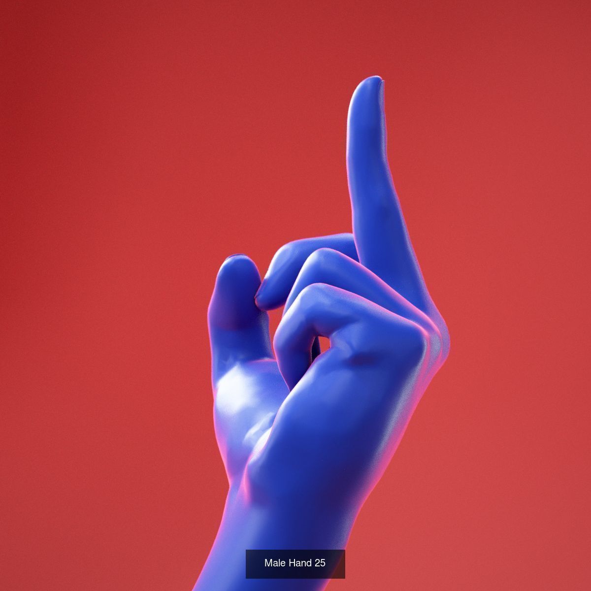 25 Realistic Posed Male Hands and Gloves 3D Model Collection_11