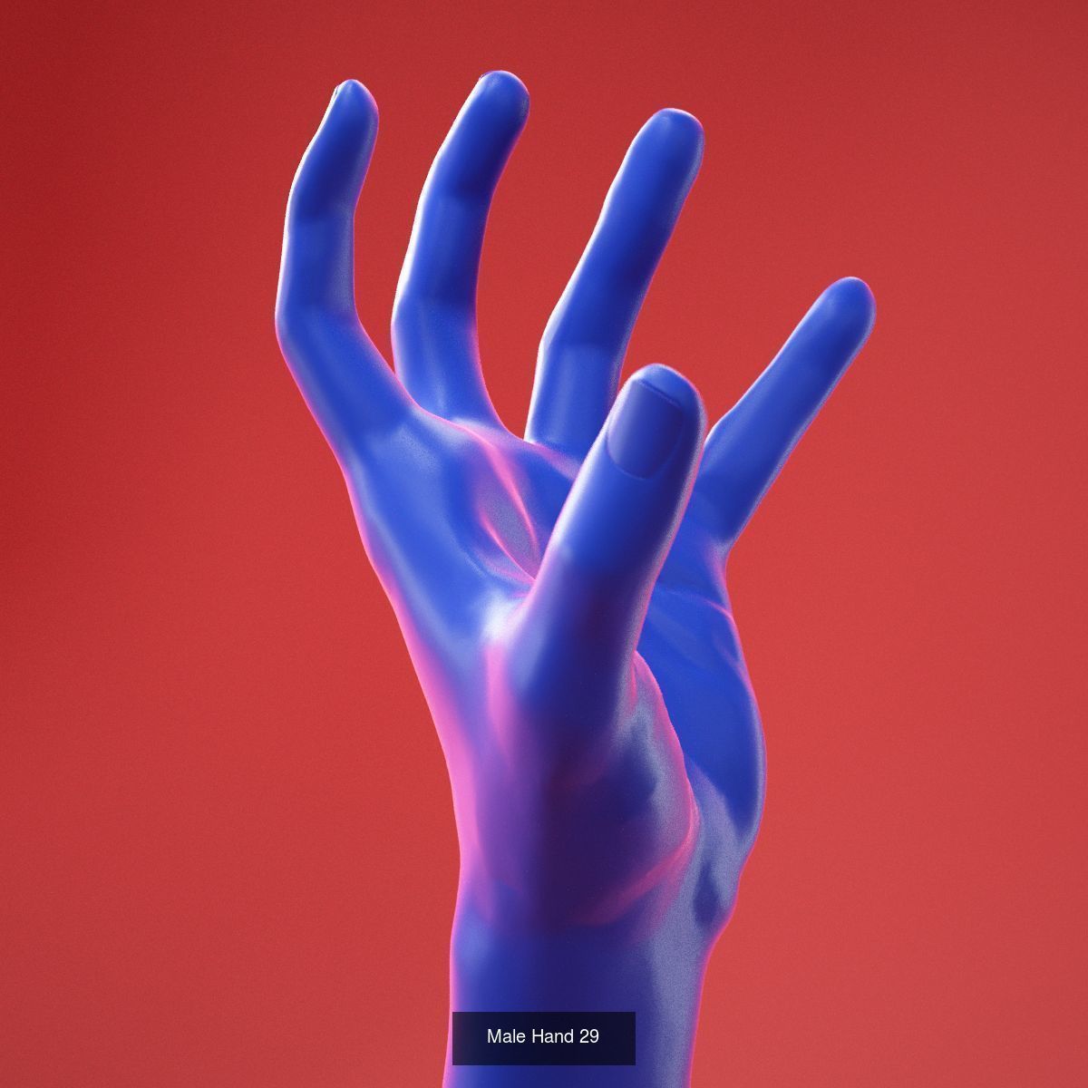 25 Realistic Posed Male Hands and Gloves 3D Model Collection_7