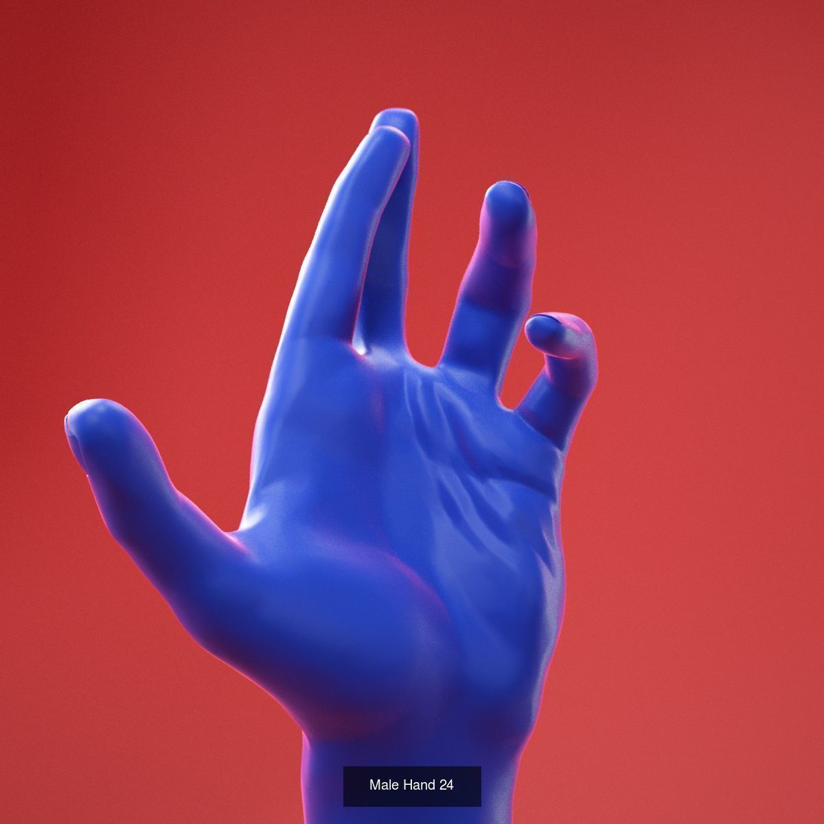 25 Realistic Posed Male Hands and Gloves 3D Model Collection_12