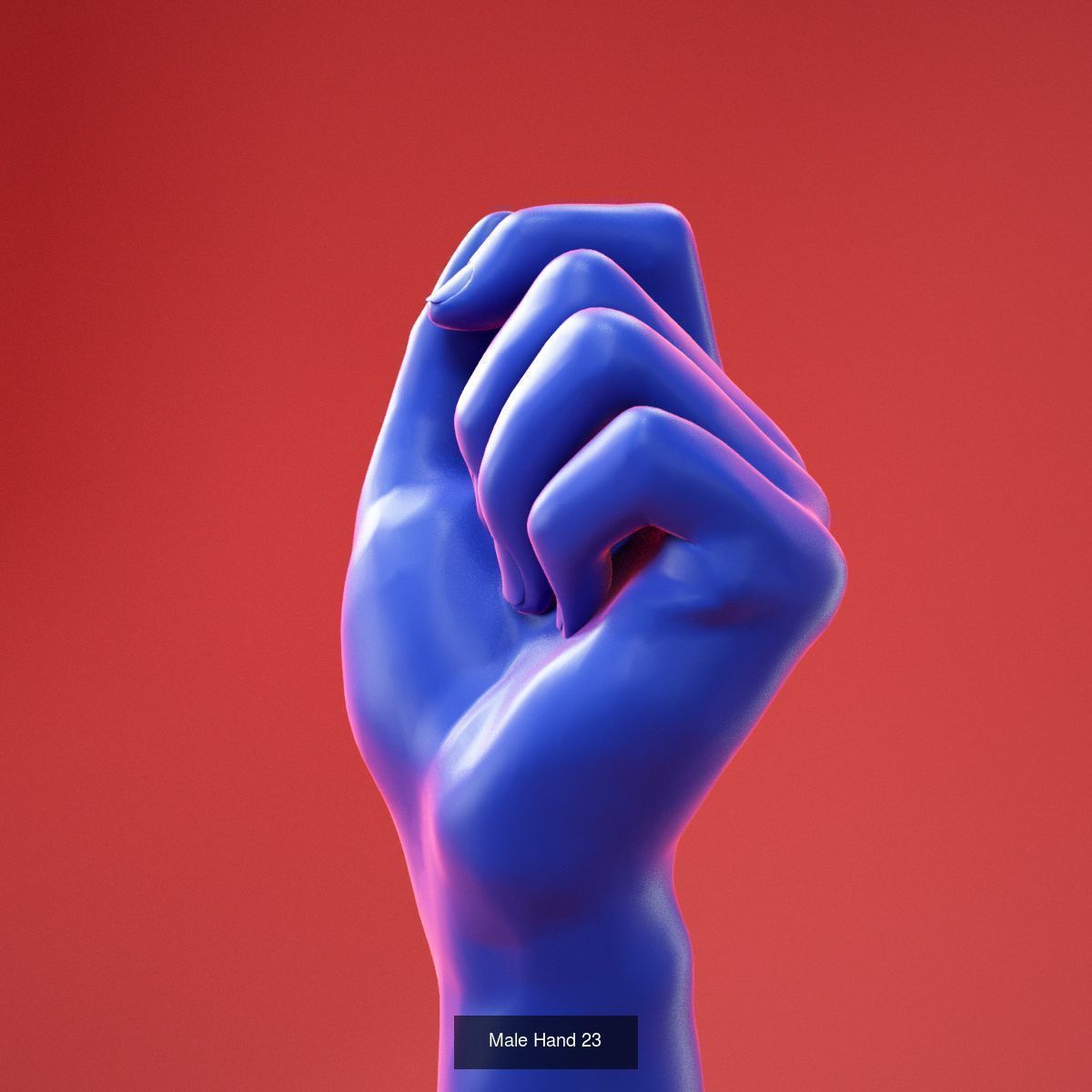 25 Realistic Posed Male Hands and Gloves 3D Model Collection_13