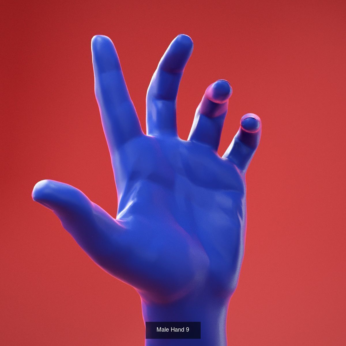 25 Realistic Posed Male Hands and Gloves 3D Model Collection_1