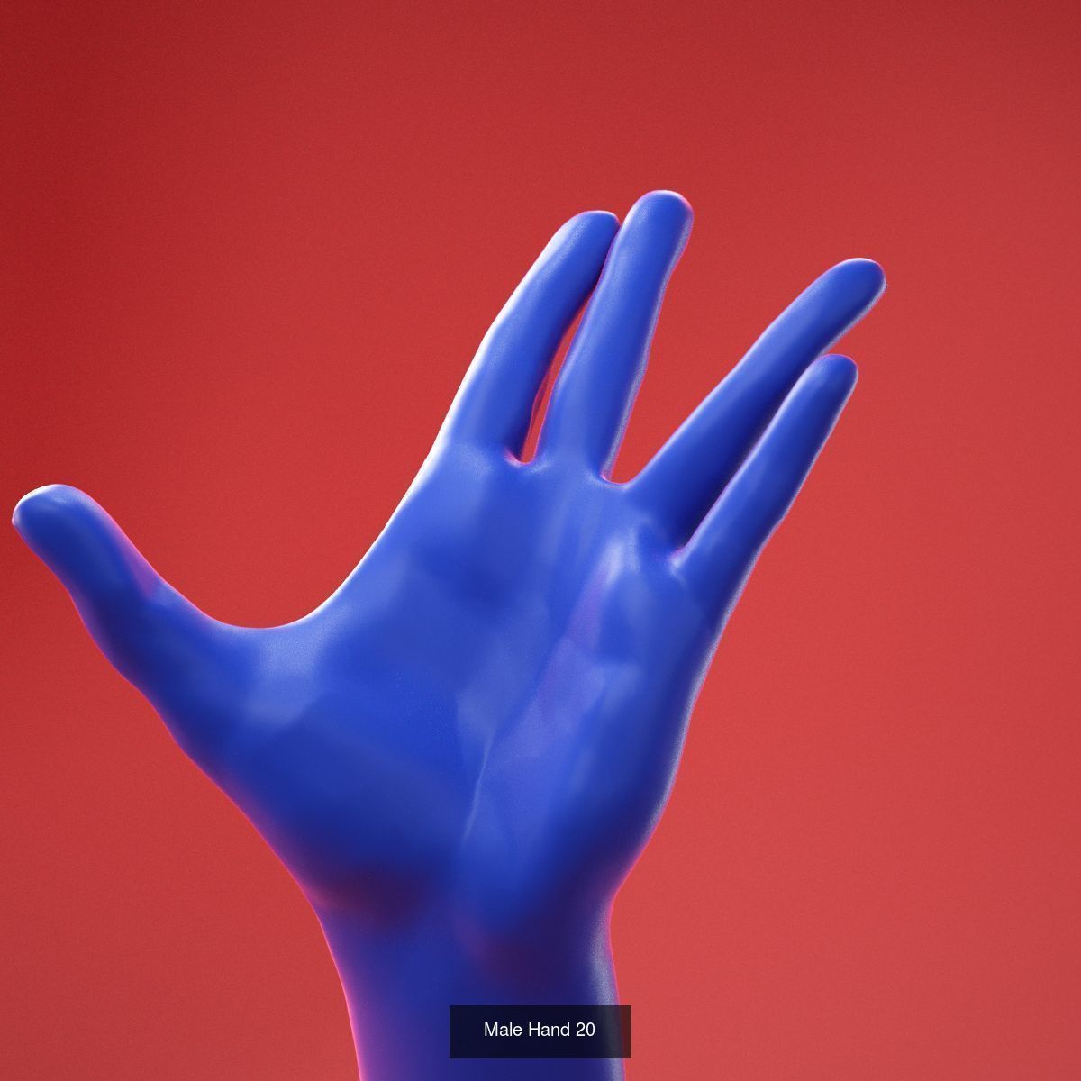 25 Realistic Posed Male Hands and Gloves 3D Model Collection_16