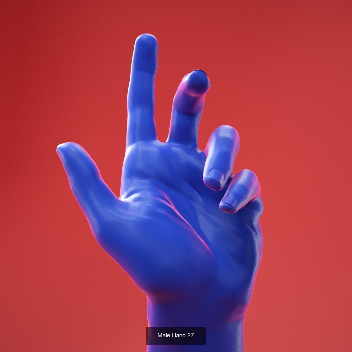 25 Realistic Posed Male Hands and Gloves 3D Model Collection_9