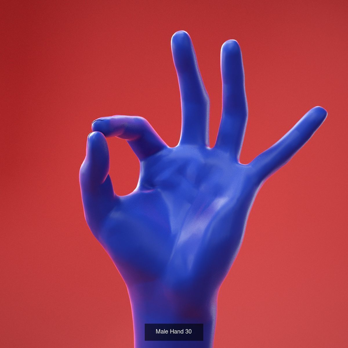 25 Realistic Posed Male Hands and Gloves 3D Model Collection_6