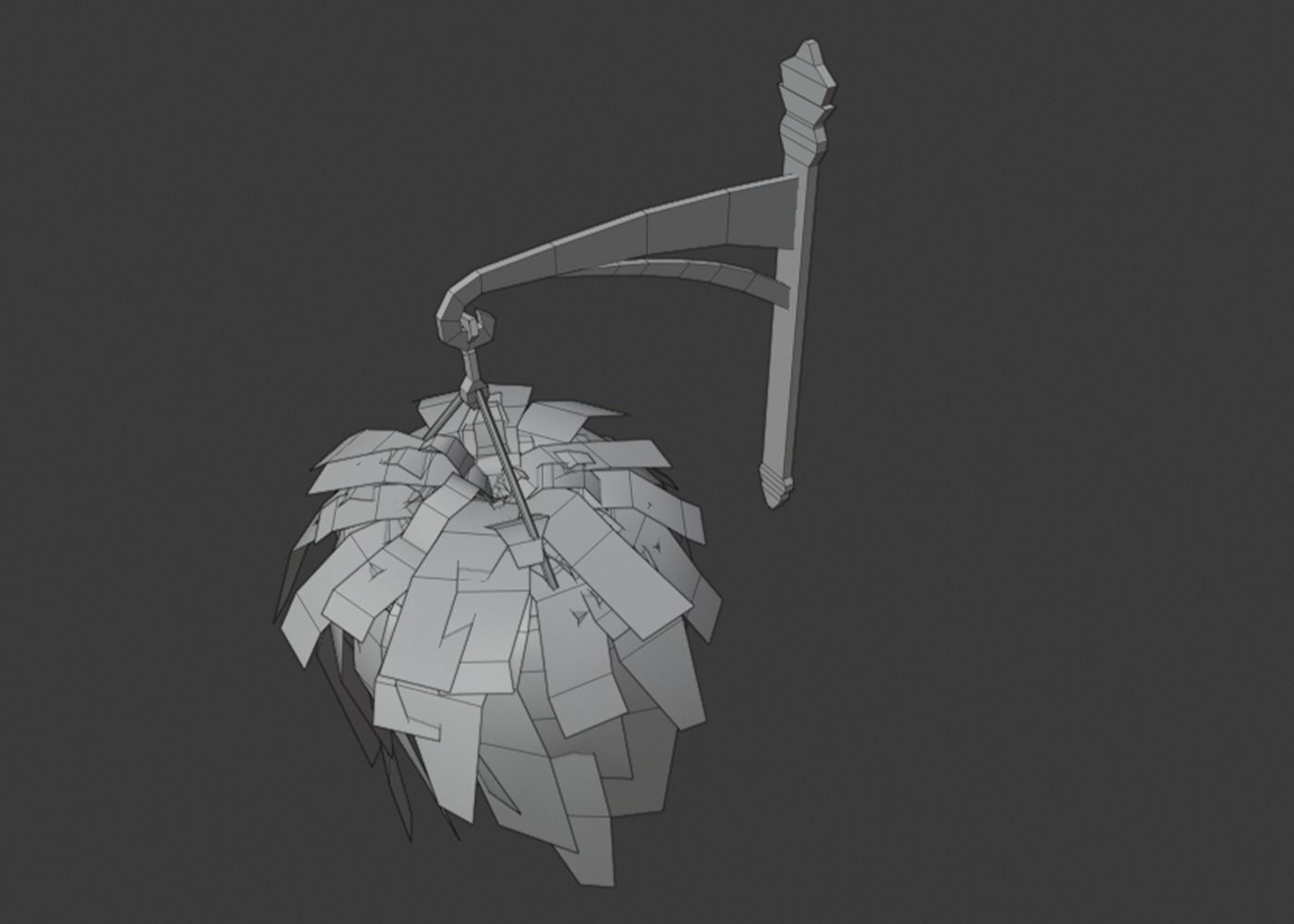 Fern in Hanging Pot Low-poly 3D model_6