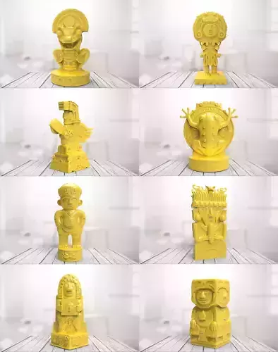 Maya statues