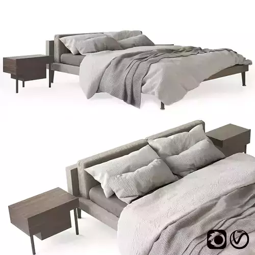 Floyd Hi Bed and Bedside Stilt by Living Divani