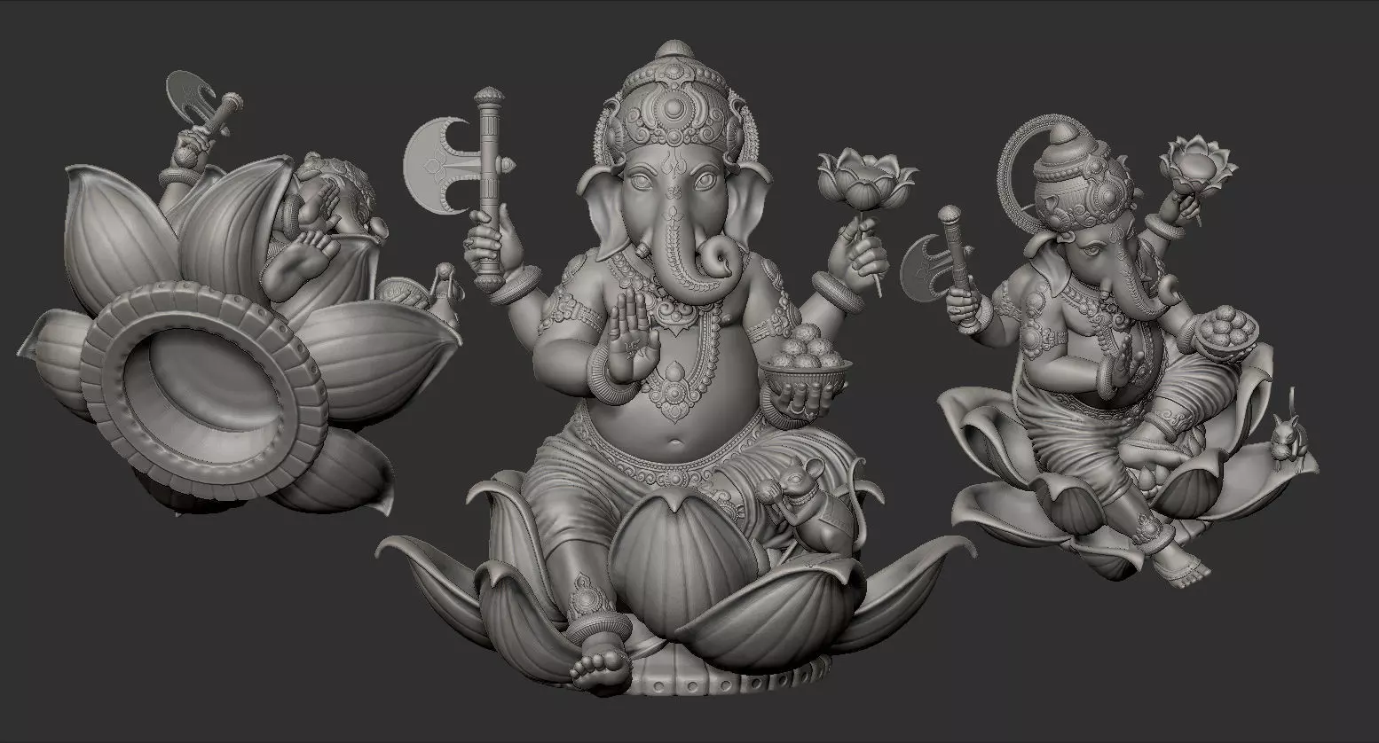 Ganesha - sitting pose 3D print model_0