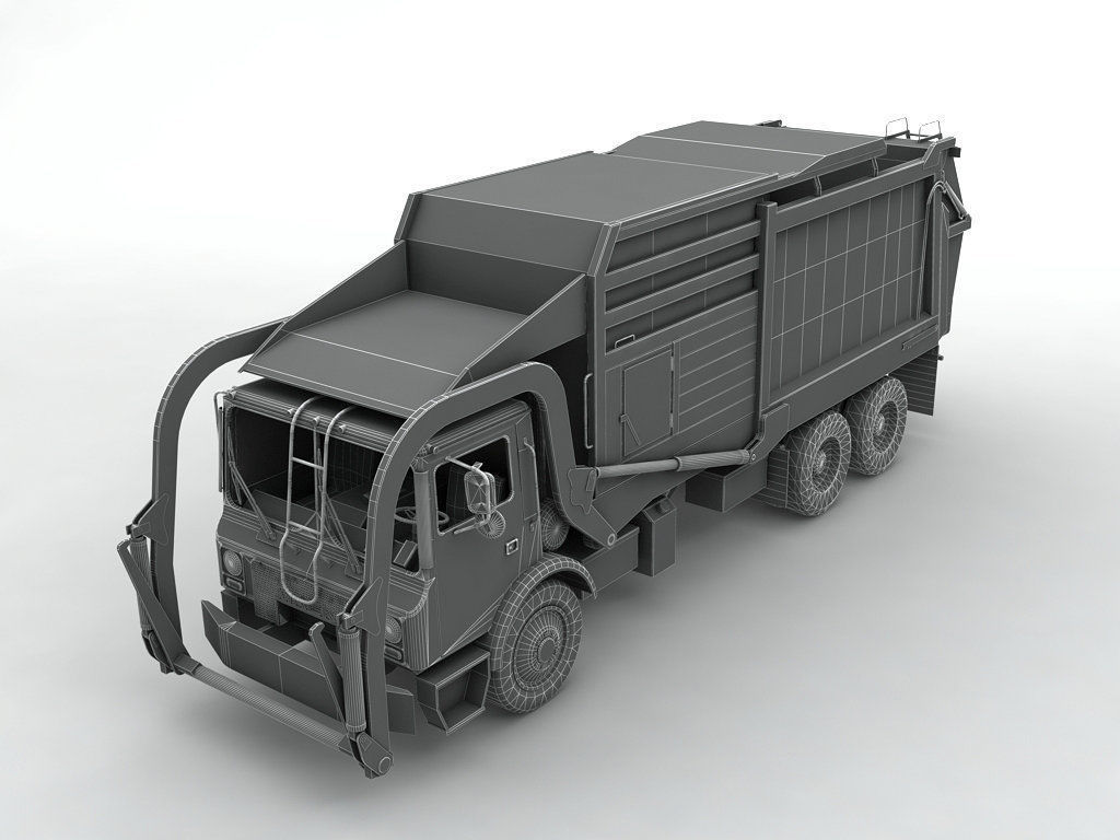 Garbage Collection Truck 3D model_3
