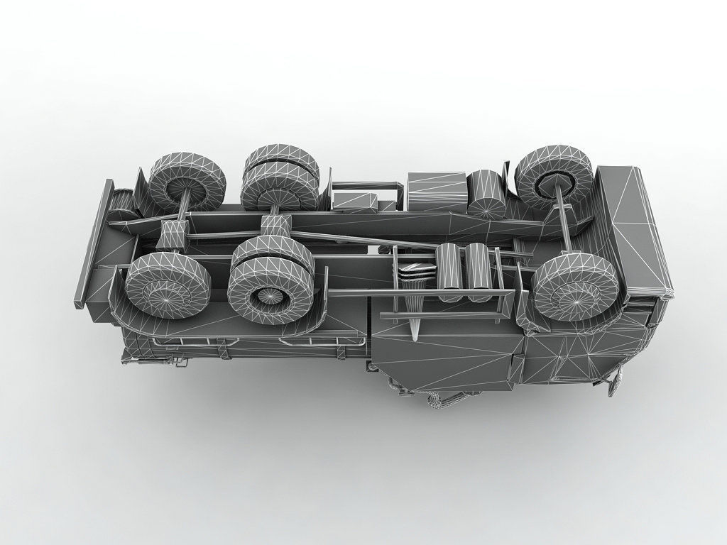 Industrial Vacuum Truck Volvo Low-poly 3D model_5