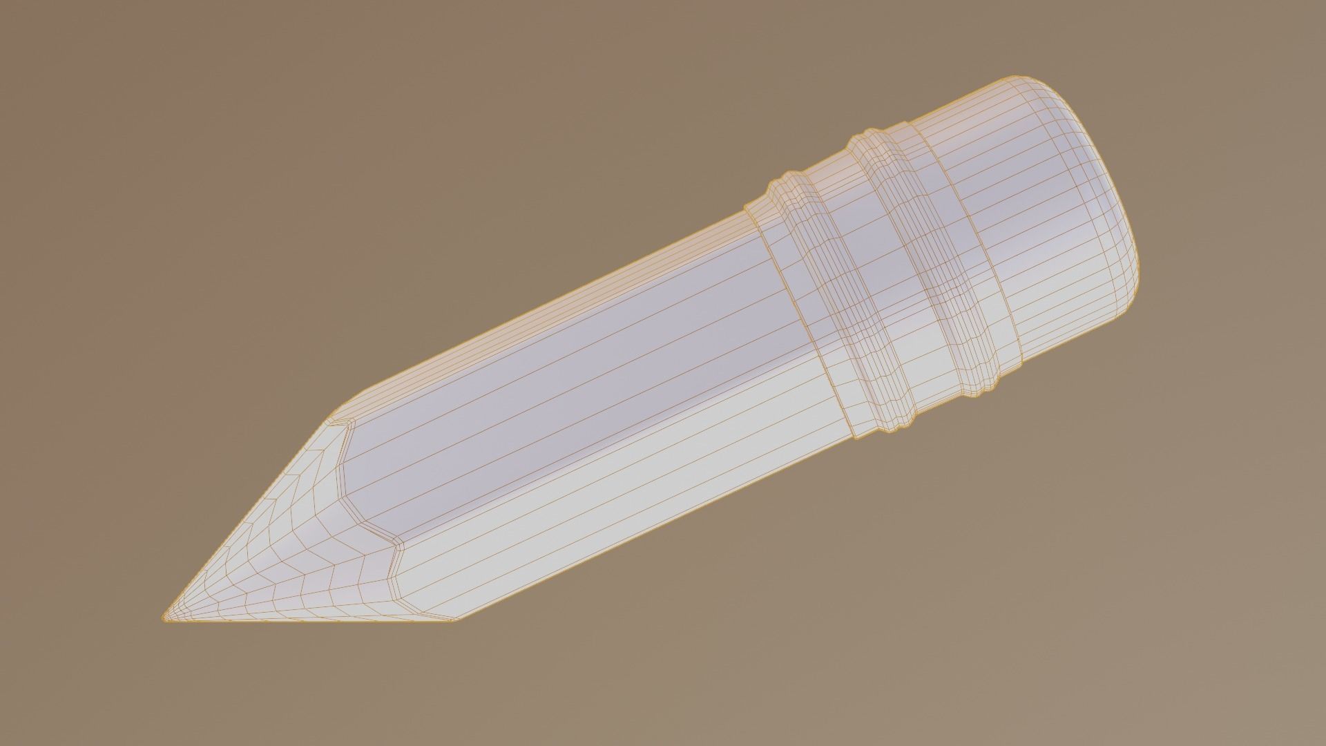 Realistic pencil with scratches Free 3D model_4