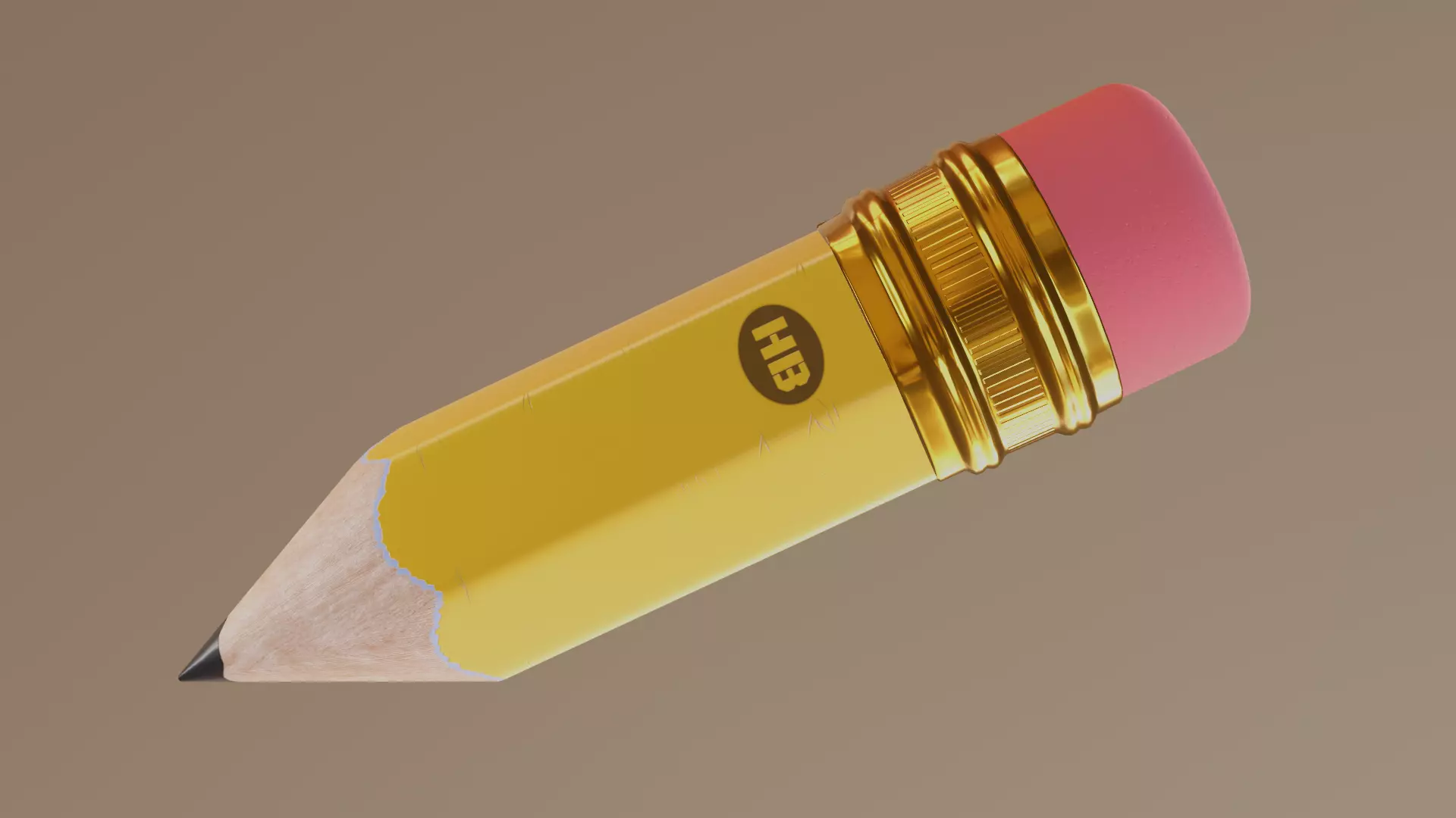 Realistic pencil with scratches Free 3D model_0