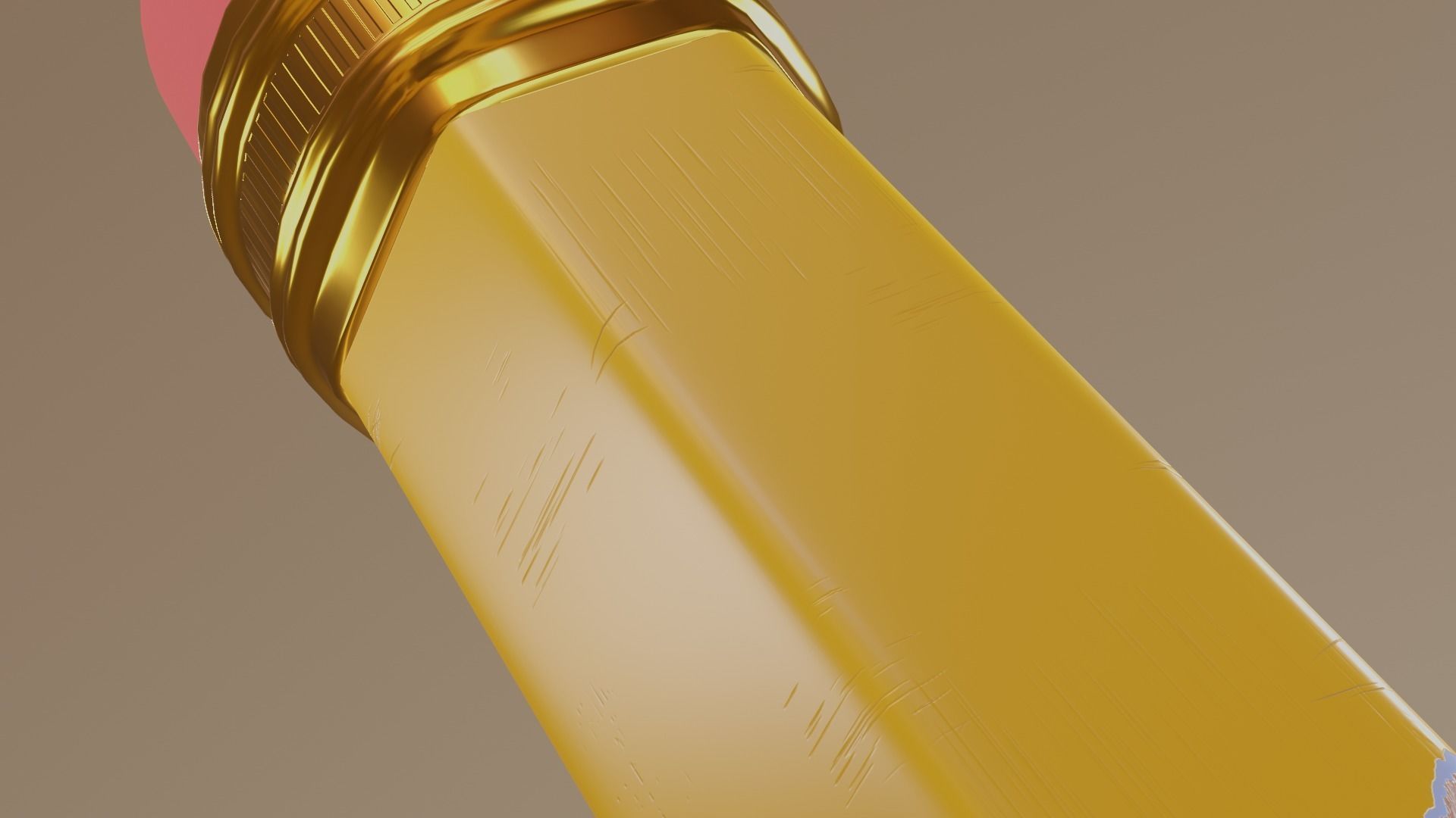 Realistic pencil with scratches Free 3D model_1