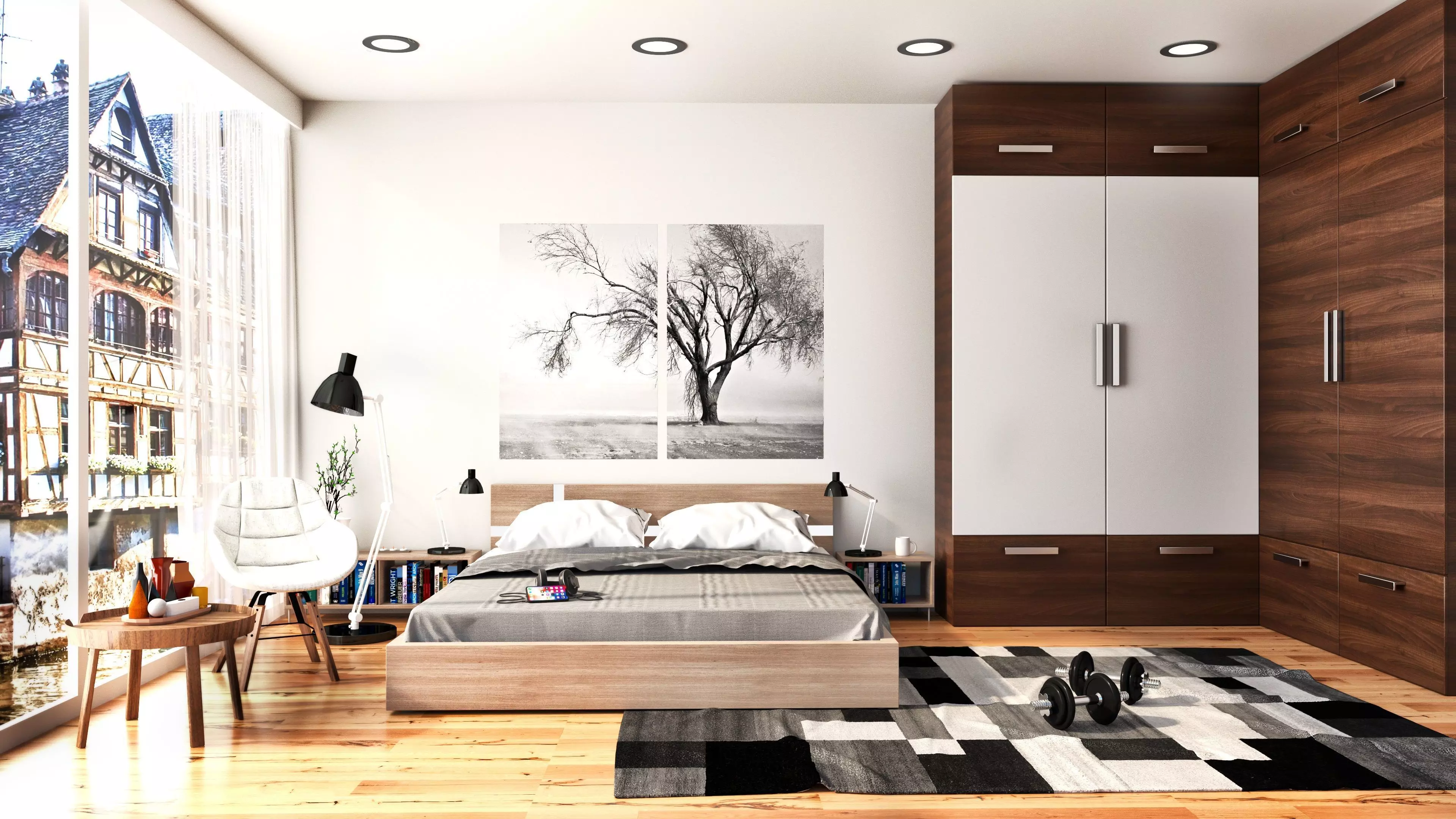 3D Bed Free Obj Model 3D model
