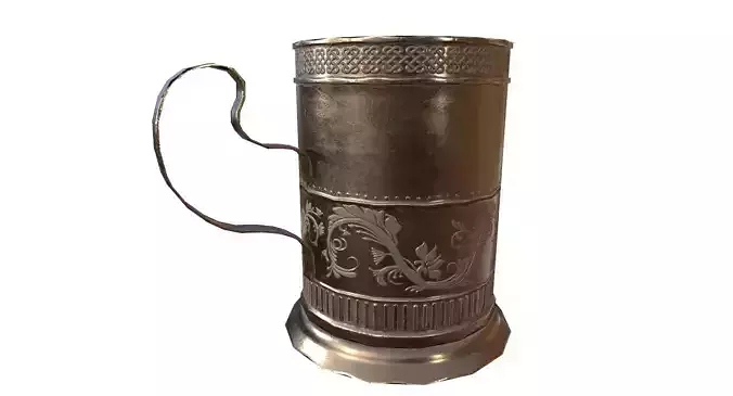 Mug Game Ready silver beer Low-poly 3D model