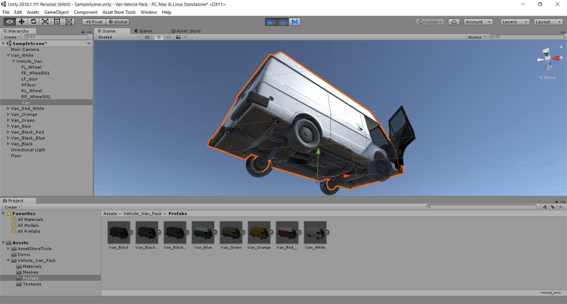 Van Vehicle Pack for Unity 3D Low-poly 3D model_3