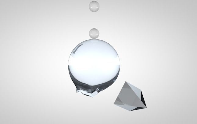 blowwater drop of water with diamond in it 3D model_0