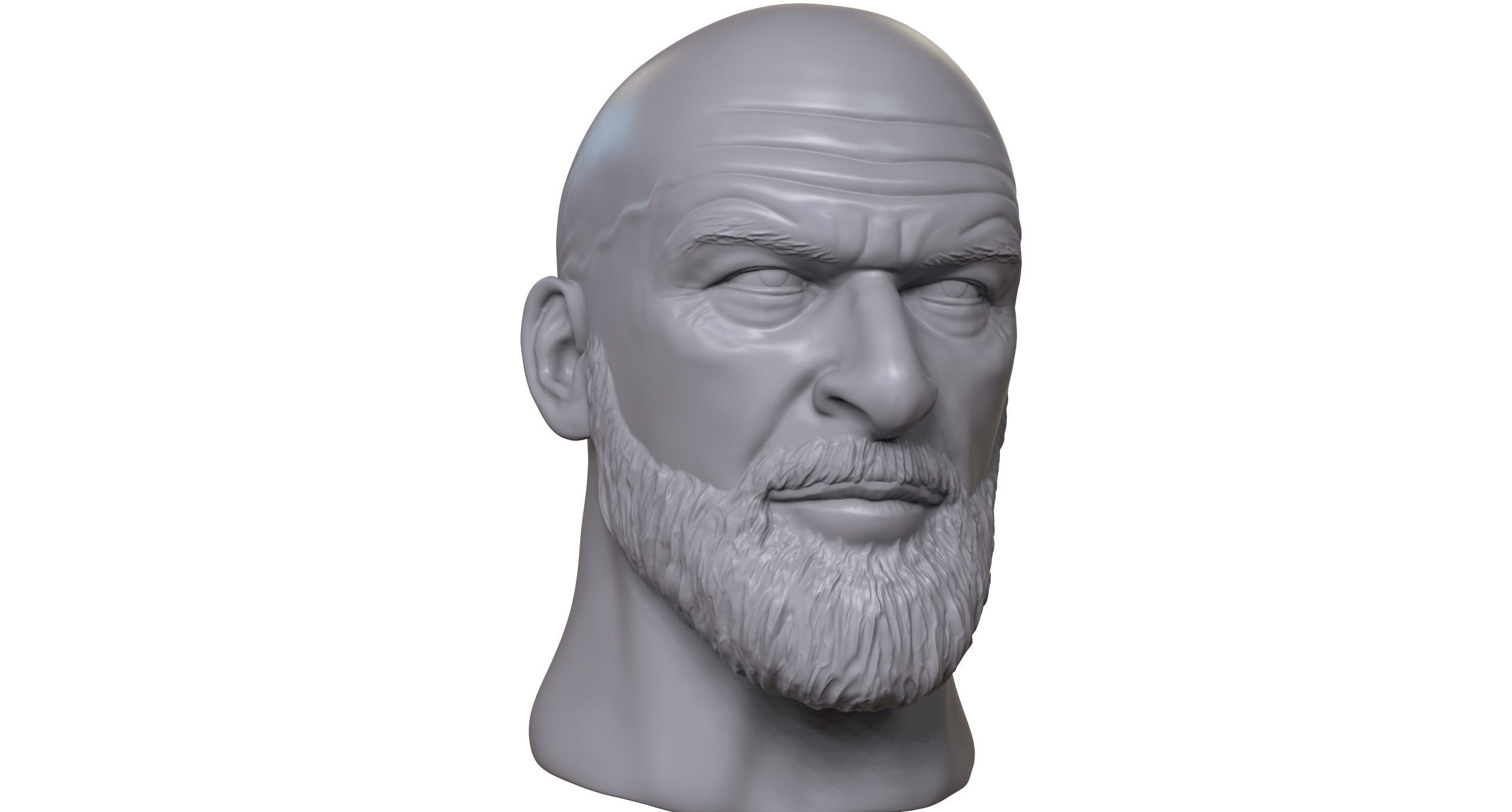 Quadriple C 3D printable portrait sculpture 3D print model_3