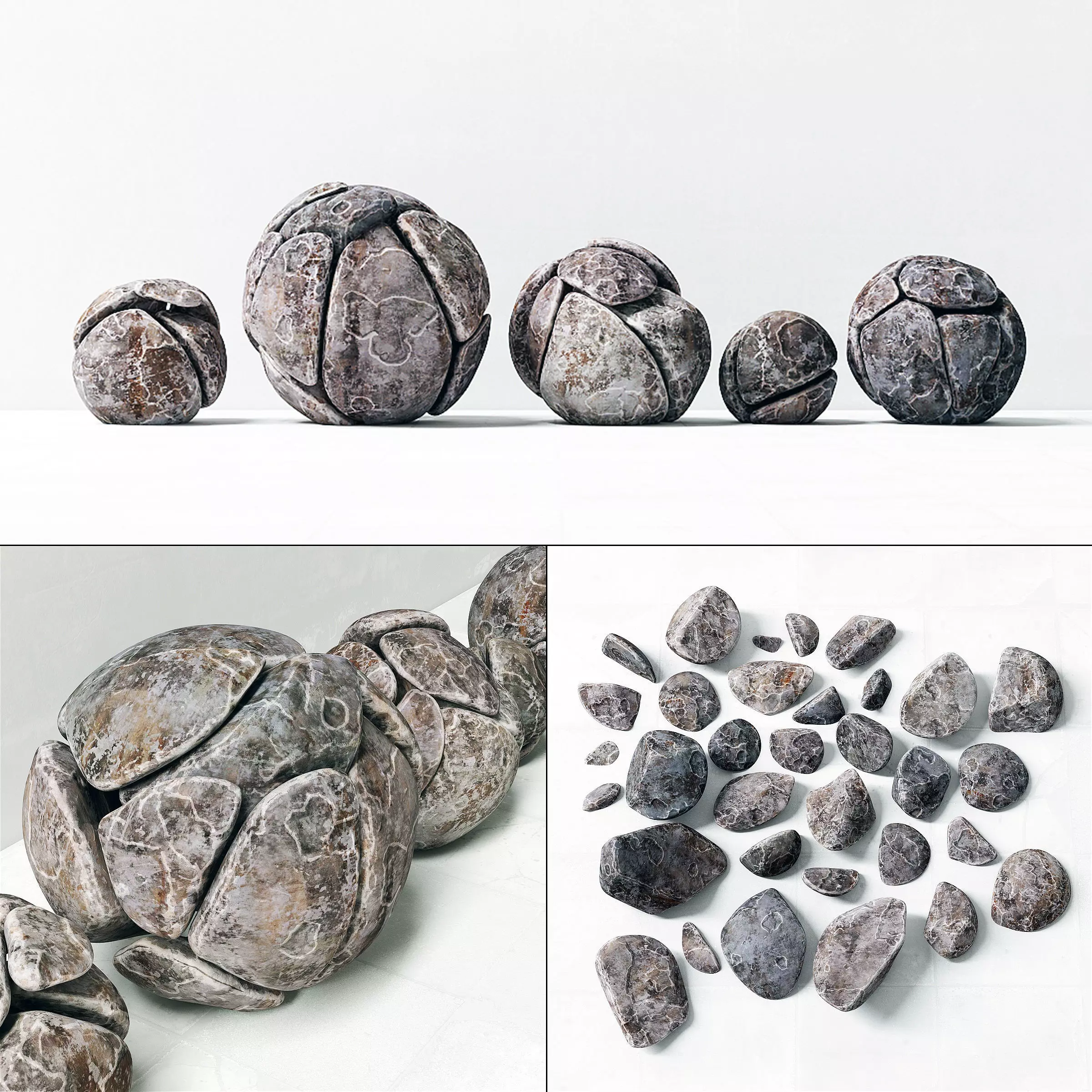 Spherical stone decor 3D model