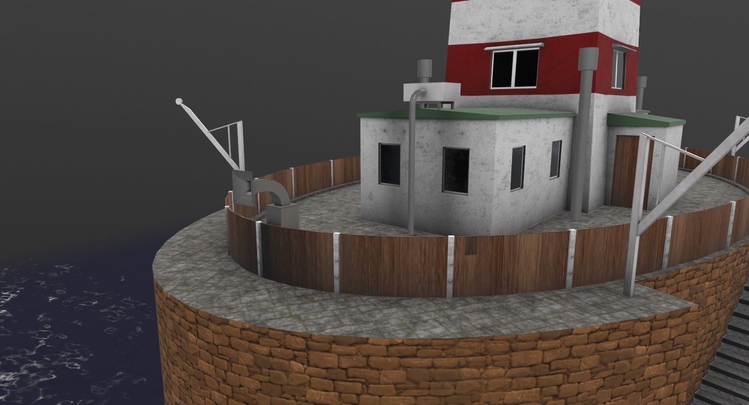 Light House Drogden Low-poly 3D model_6