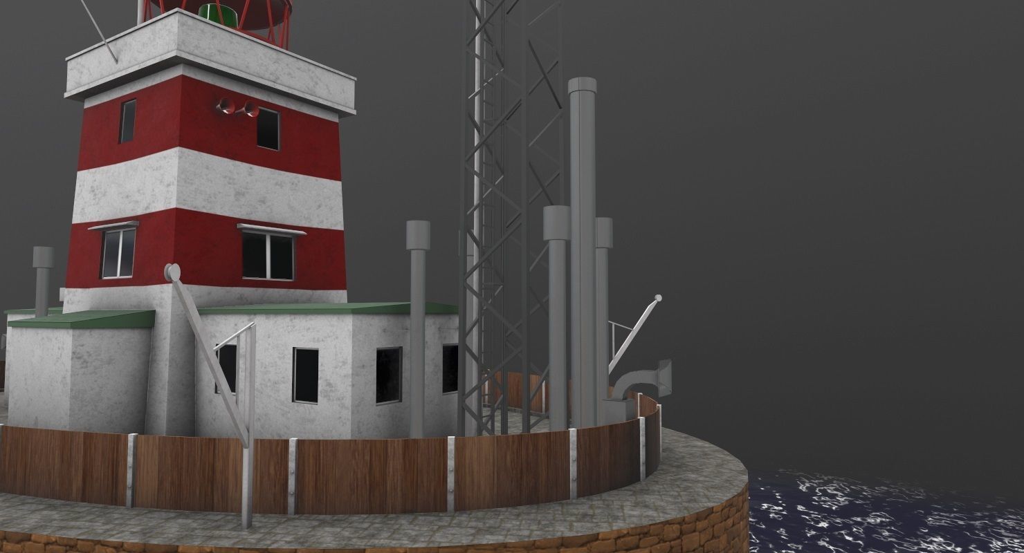 Light House Drogden Low-poly 3D model_5