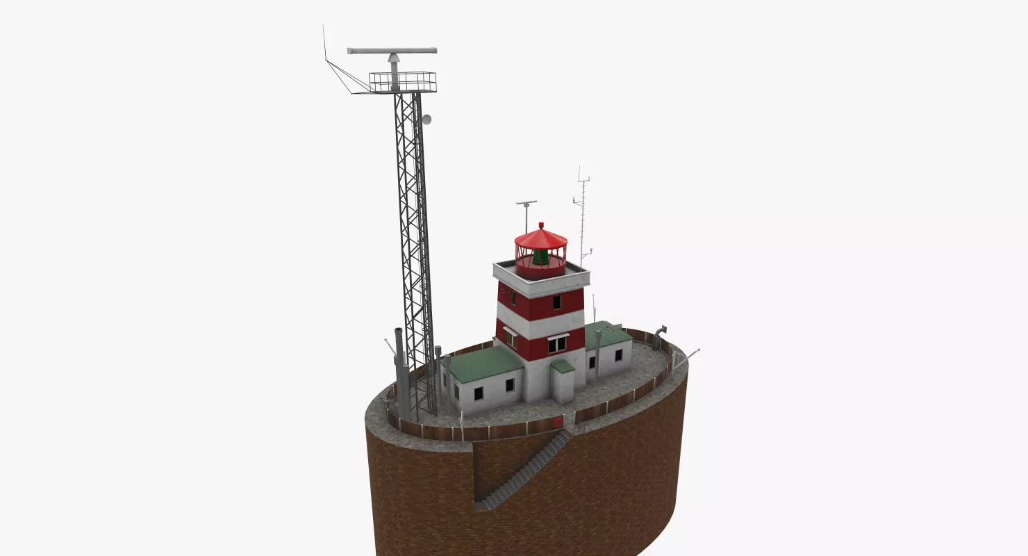 Light House Drogden Low-poly 3D model_0