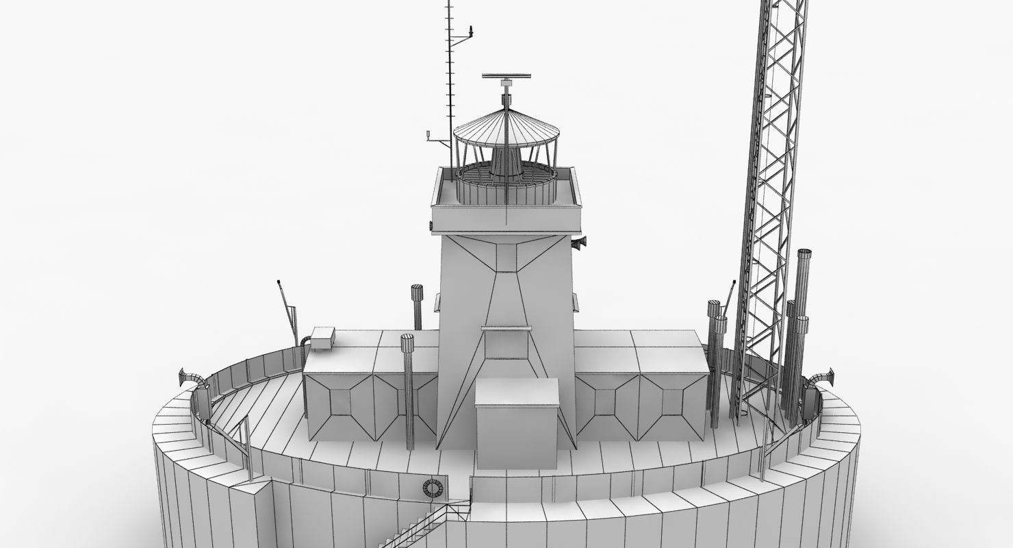 Light House Drogden Low-poly 3D model_10