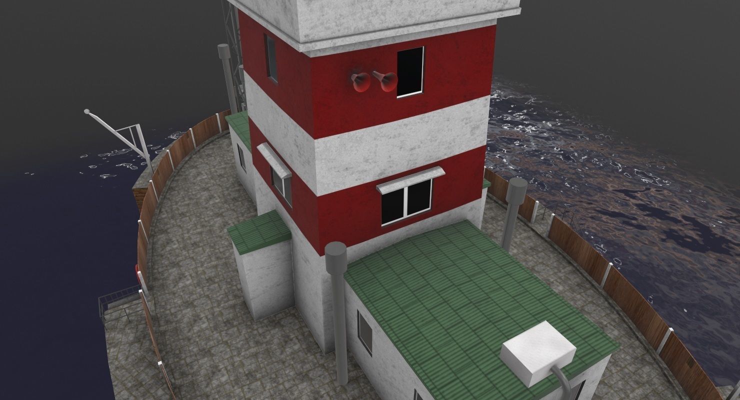 Light House Drogden Low-poly 3D model_2