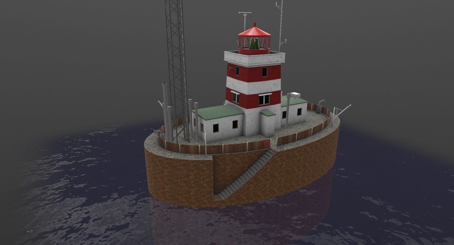 Light House Drogden Low-poly 3D model_3