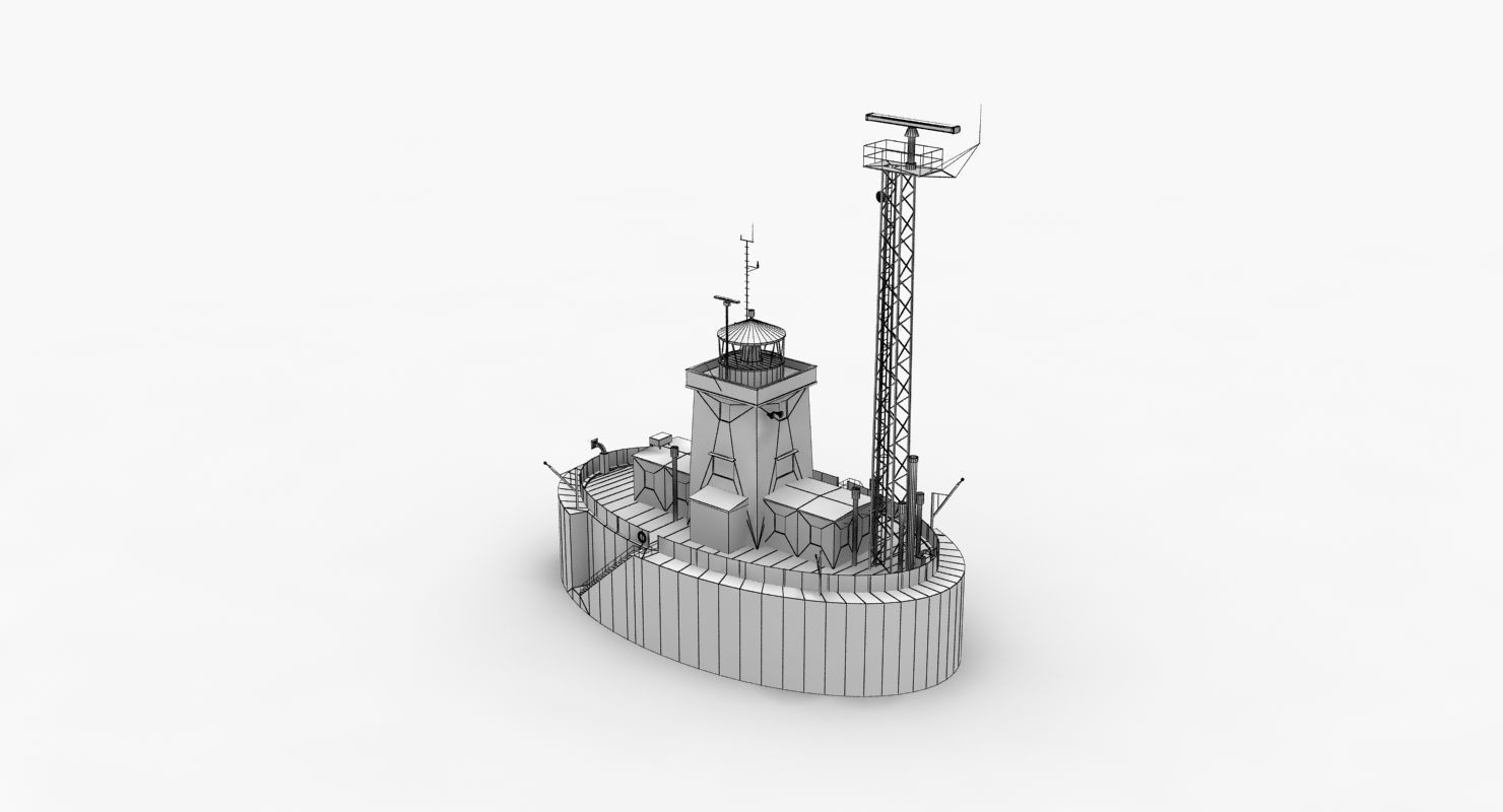 Light House Drogden Low-poly 3D model_9