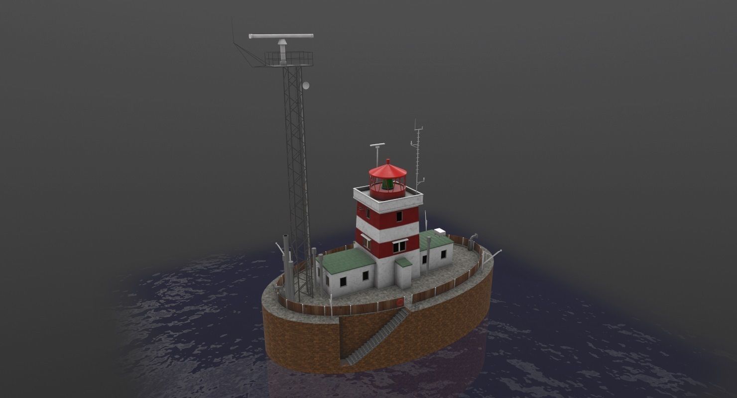 Light House Drogden Low-poly 3D model_1