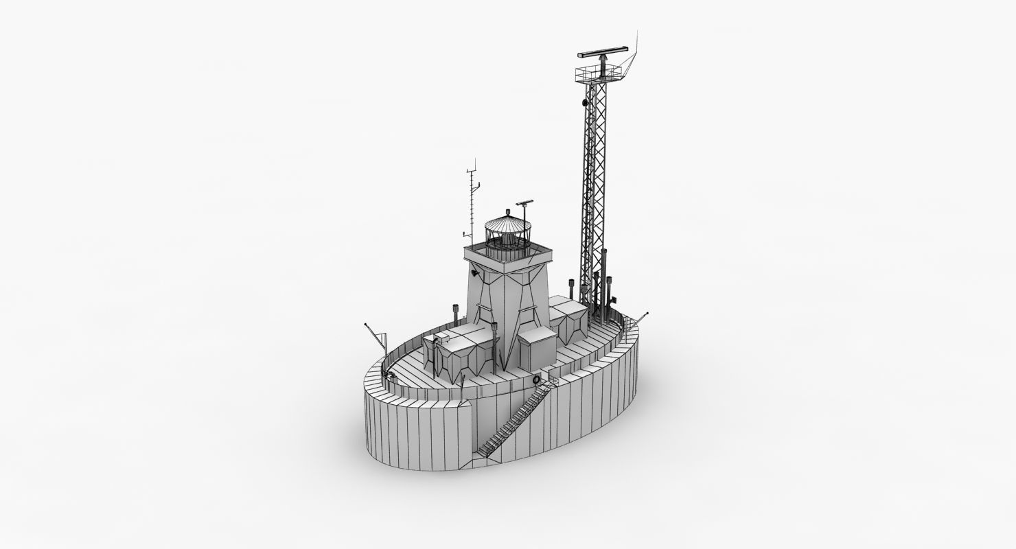 Light House Drogden Low-poly 3D model_12