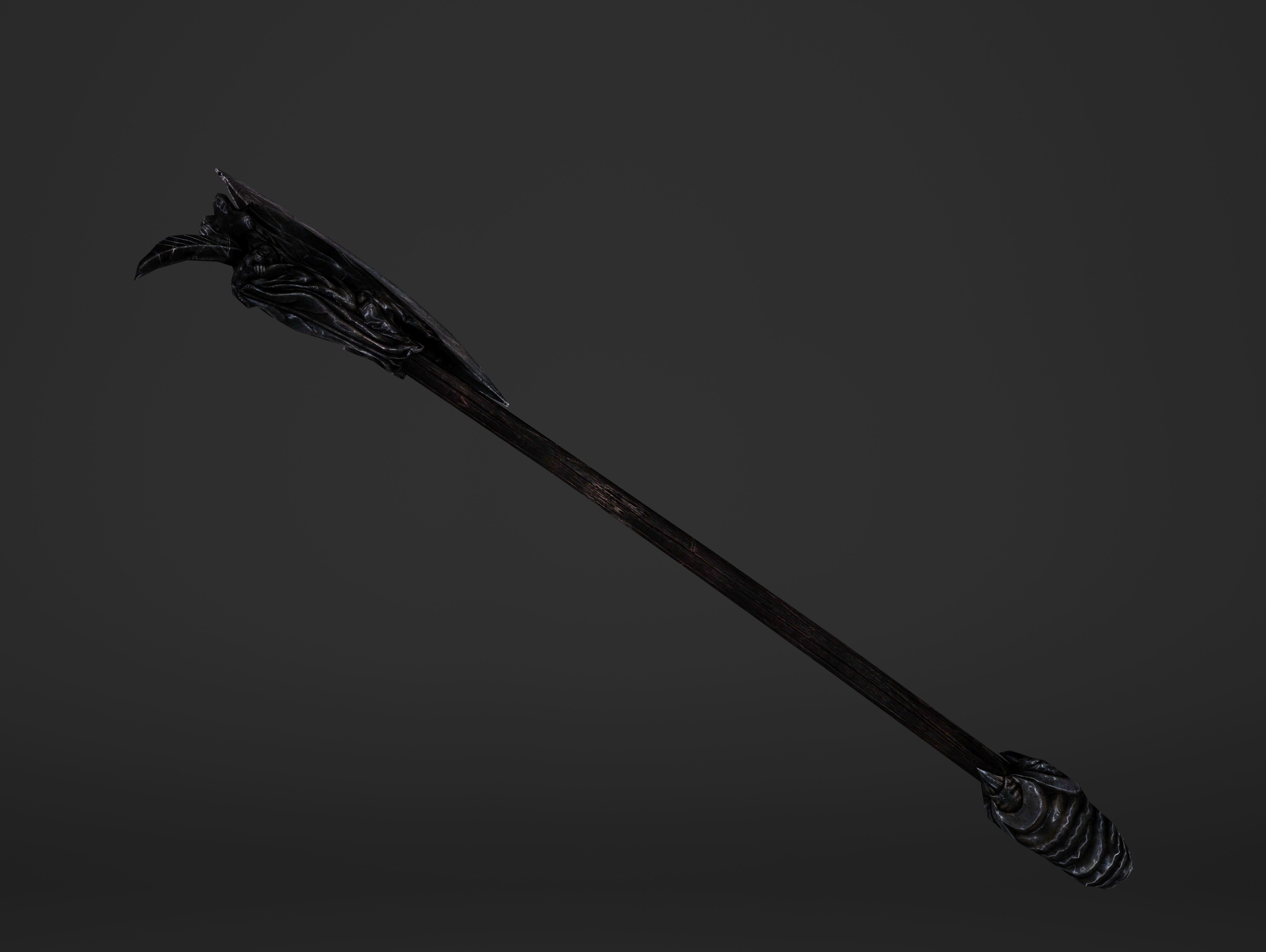 Two Handed Battleaxe Low-poly 3D model_14