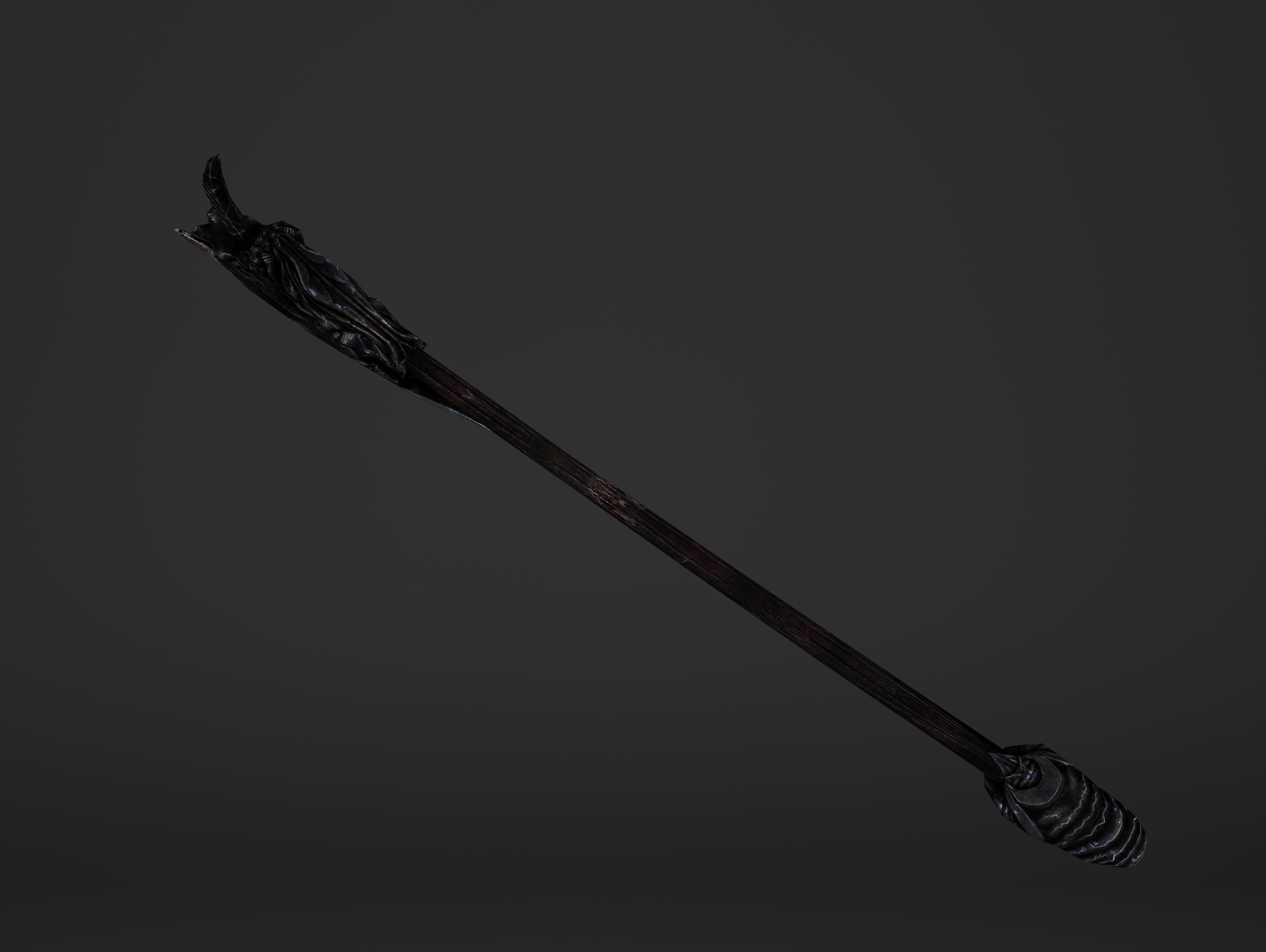 Two Handed Battleaxe Low-poly 3D model_16