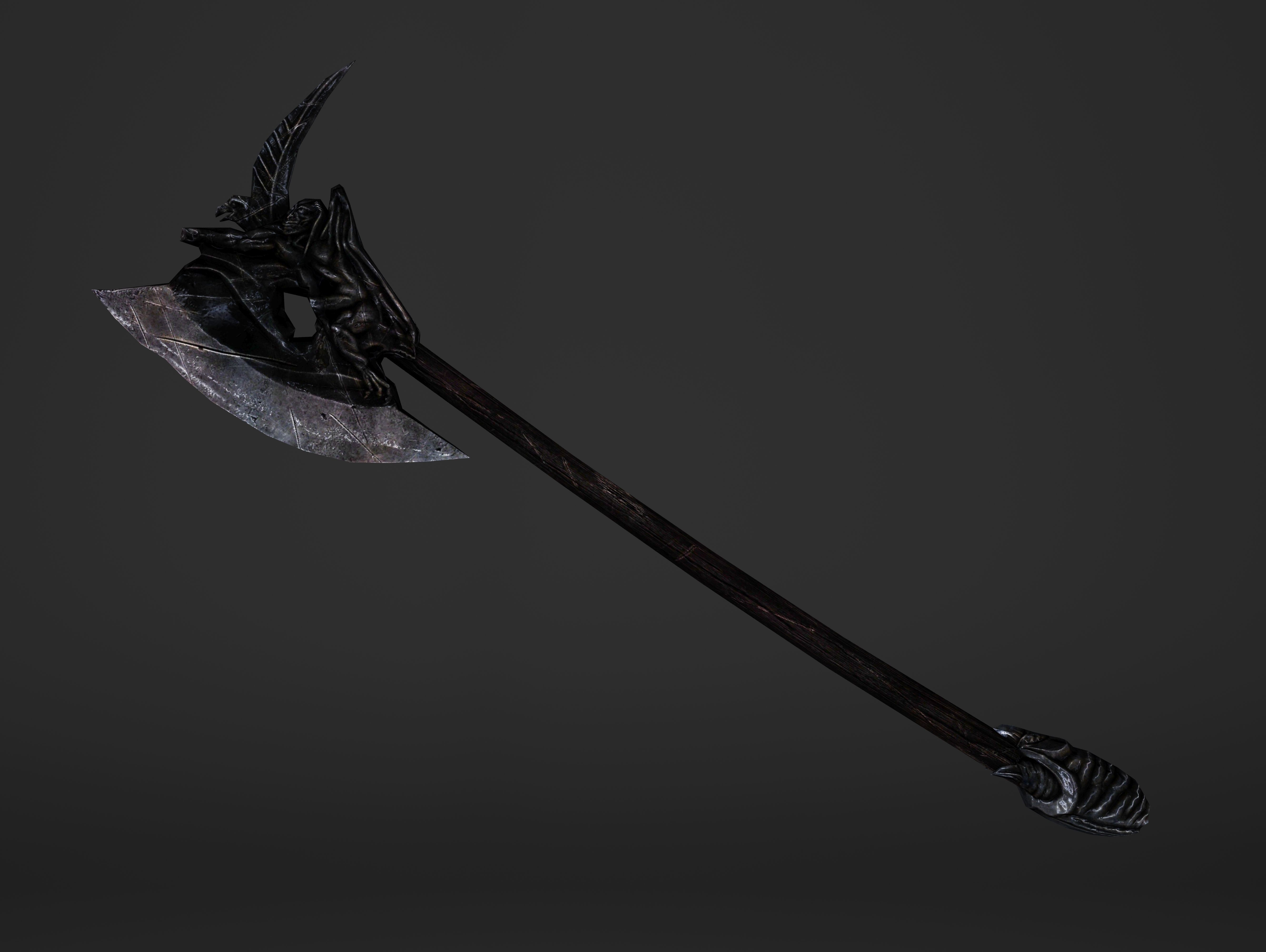 Two Handed Battleaxe Low-poly 3D model_20