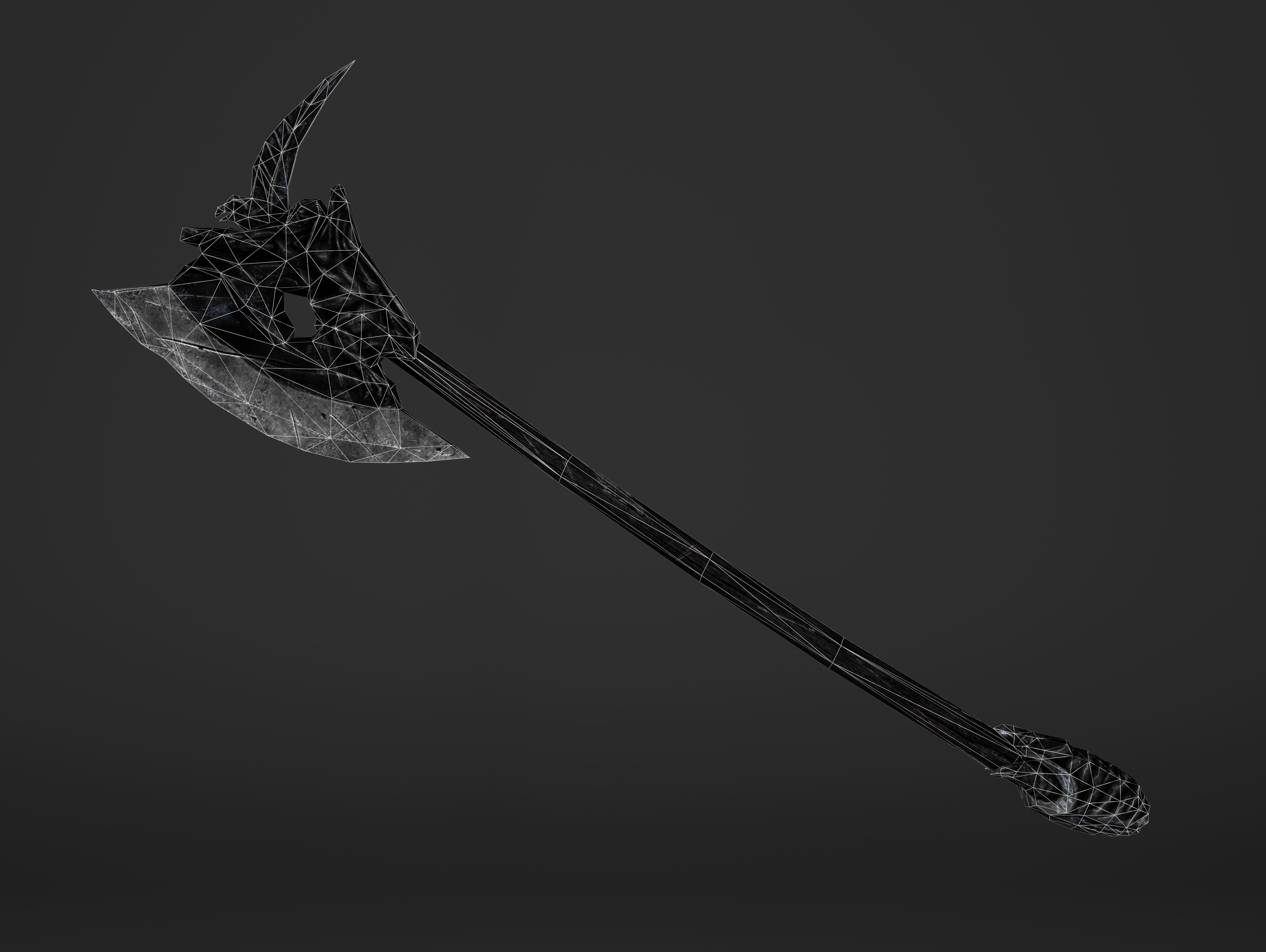 Two Handed Battleaxe Low-poly 3D model_21