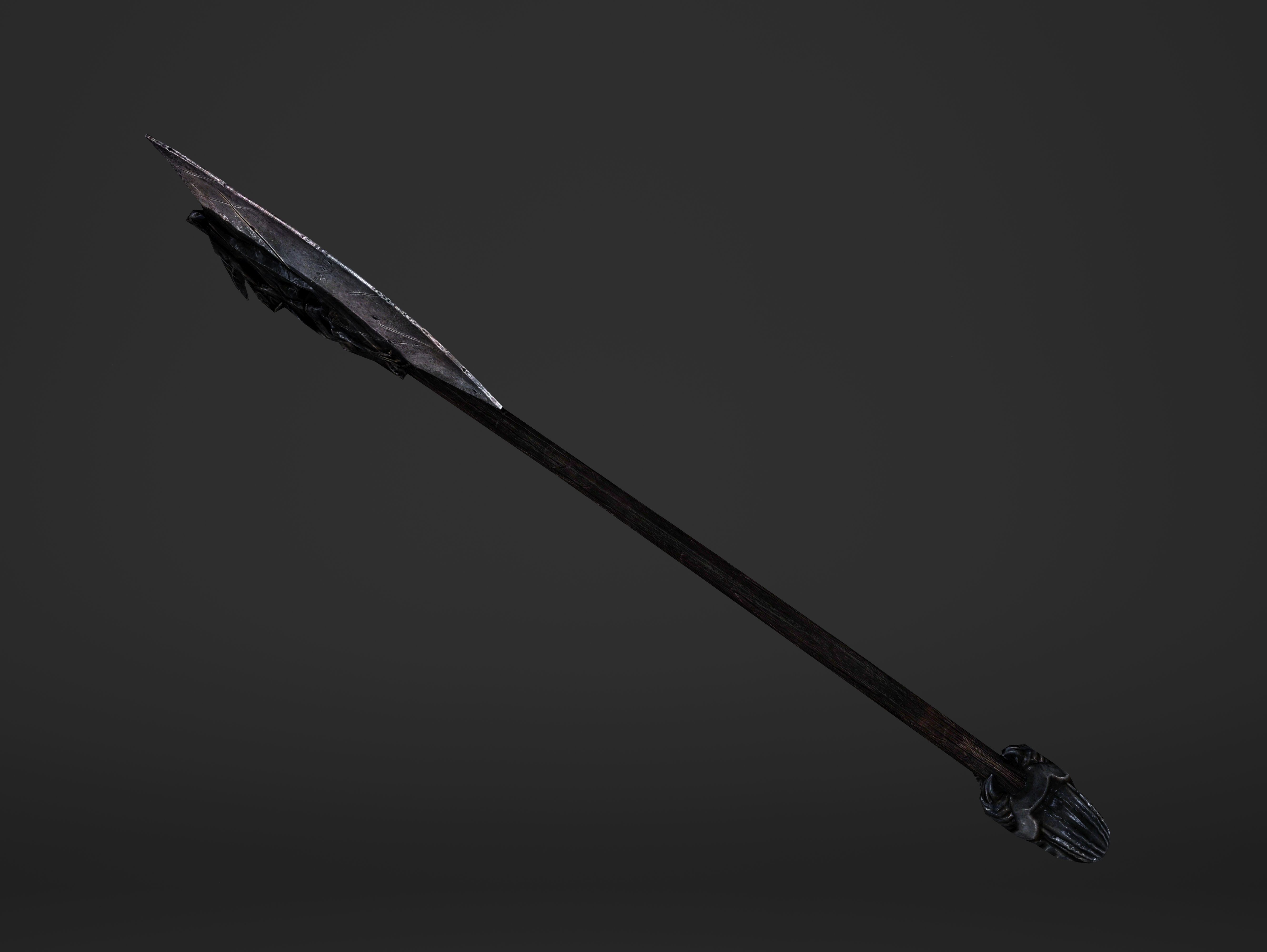 Two Handed Battleaxe Low-poly 3D model_6